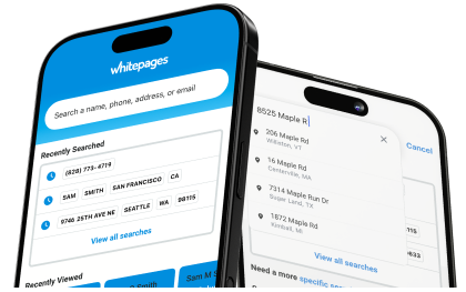 Whitepages mobile app screenshots